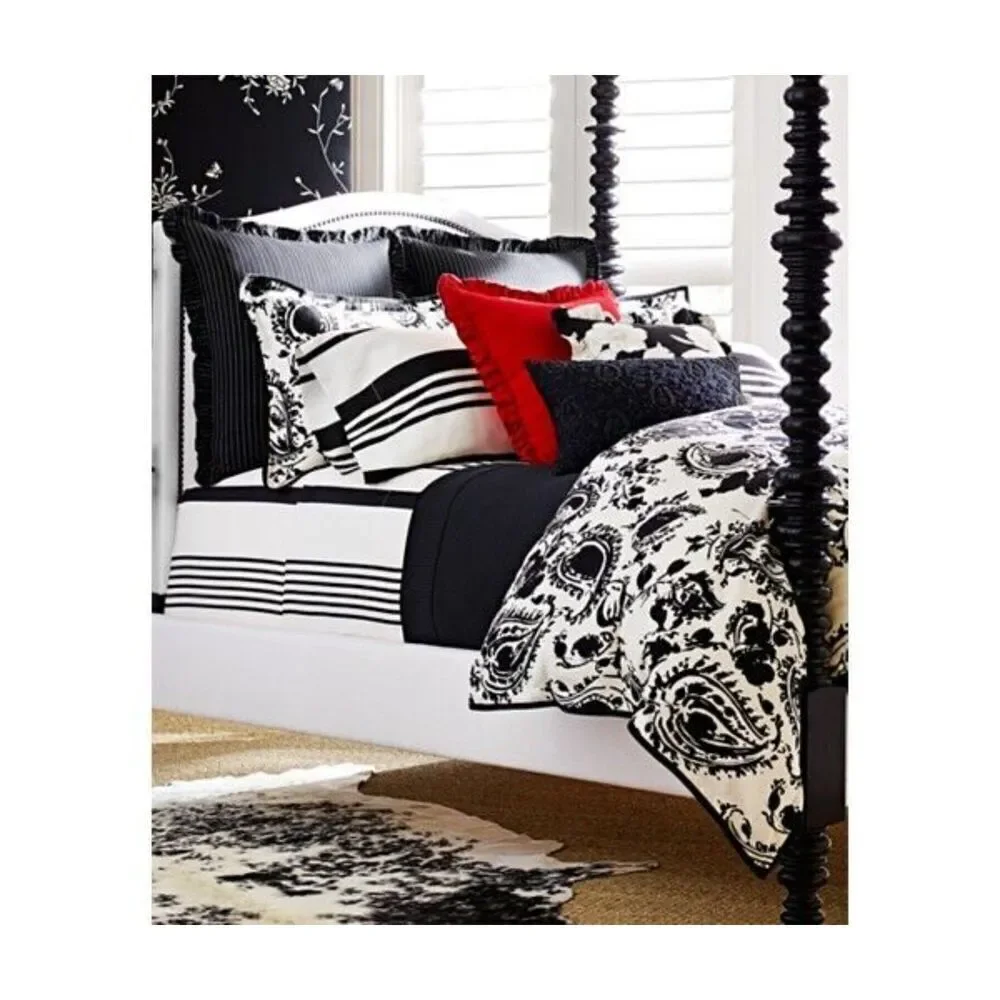 Ralph Lauren Seville Black White Paisley Standard Sham